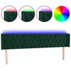 vidaXL T&ecirc;te de lit &agrave; LED Vert fonc&eacute; 203x16x78/88 cm Velours