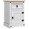 vidaXL Table de chevet Corona Blanc 45 x 35 x 64 cm Pin massif