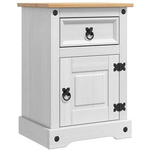 vidaXL Table de chevet Corona Blanc 45 x 35 x 64 cm Pin massif