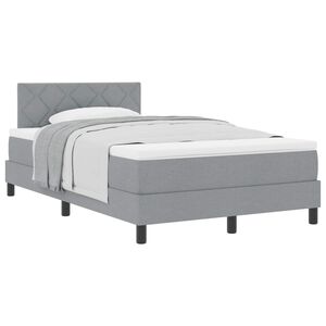 vidaXL Lit &agrave; ressorts avec matelas Gris clair 120 x 190 cm tissu