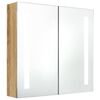 vidaXL Armoire de salle de bain &agrave; miroir LED Ch&ecirc;ne 62x14x60 cm
