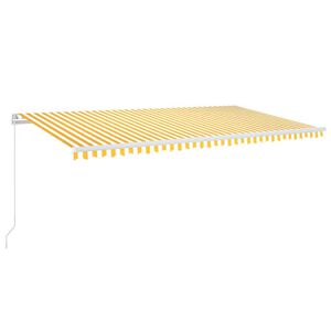 vidaXL Auvent manuel r&eacute;tractable avec LED 600x300 cm Jaune et blanc