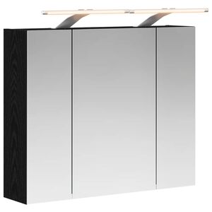 vidaXL Armoire Miroir de Salle de Bain Ch&ecirc;ne noir 60 x 14,5 x 50 cm