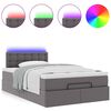 VidaXL Lit ottoman avec matelas & LED gris 120x190cm similicuir