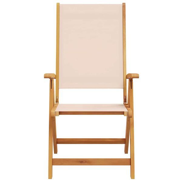 vidaXL Chaises pliables de jardin lot de 2 bois d'acacia et textil&egrave;ne