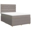 vidaXL Sommier &agrave; lattes de lit avec matelas Taupe 140x190 cm Tissu