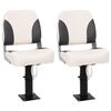 vidaXL Si&egrave;ge de bateau pliable lot de 2 dossier bas