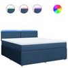 vidaXL Sommier &agrave; lattes de lit avec matelas Bleu 180x200 cm Tissu