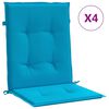 vidaXL Coussins de chaise de jardin &agrave; dossier bas lot de 4 bleu
