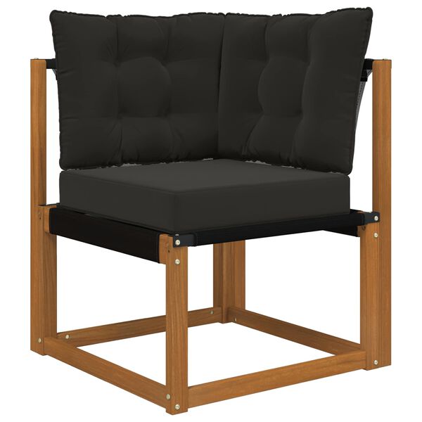 vidaXL Coussin de canap&eacute; d'ext&eacute;rieur 3 pcs Noir Polyester