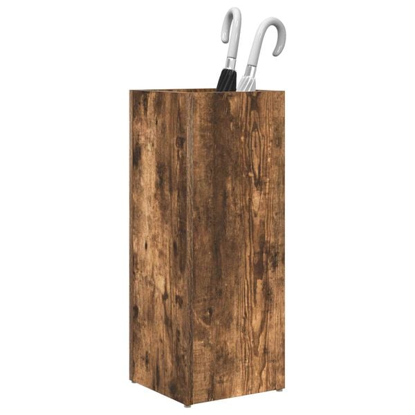 vidaXL Porte-parapluie Ch&ecirc;ne fum&eacute; 25 x 24,5 x 64 cm Bois d'ing&eacute;nierie