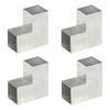 vidaXL Connecteurs de poteau 4pcs Forme en L M&eacute;tal galvanis&eacute; 101x101mm