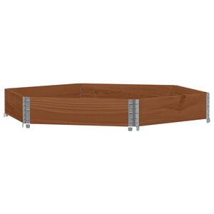 vidaXL Lit sur&eacute;lev&eacute; hexagonale marron 160x160 cm bois pin massif