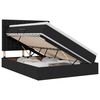 vidaXL Lit de rangement LED avec matelas Noir 140 x 200 cm Tissu