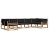 vidaXL Ensemble de canap&eacute;s d'ext&eacute;rieur 7 pc 7 place Blanc et noir