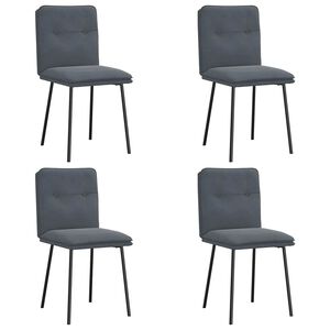 vidaXL Chaises &agrave; manger lot de 4 Gris fonc&eacute; Velours