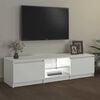 vidaXL Meuble TV avec lumières LED blanc 140x40x36 cm