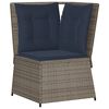 vidaXL Canap&eacute; d'angle de jardin avec coussins gris r&eacute;sine tress&eacute;e