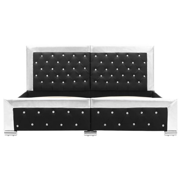 vidaXL Cadre de lit Noir Similicuir 160x200 cm