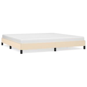vidaXL Cadre de lit sans matelas cr&egrave;me 200x200 cm tissu