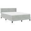 vidaXL Lit &agrave; ressorts avec matelas Gris clair 190 x 140 cm Polyester