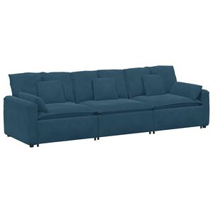 vidaXL Canap&eacute; modulable avec coussins bleus