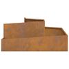vidaXL Cache-pot de jardin Marron 100 x 100 x 50 cm Acier patin&eacute;