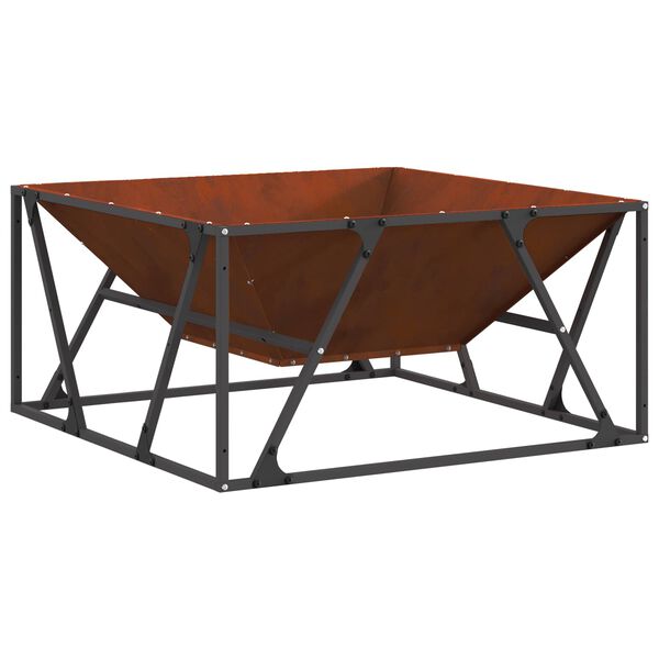 vidaXL Braise Marron 80 x 80 x 40 cm Acier patin&eacute;