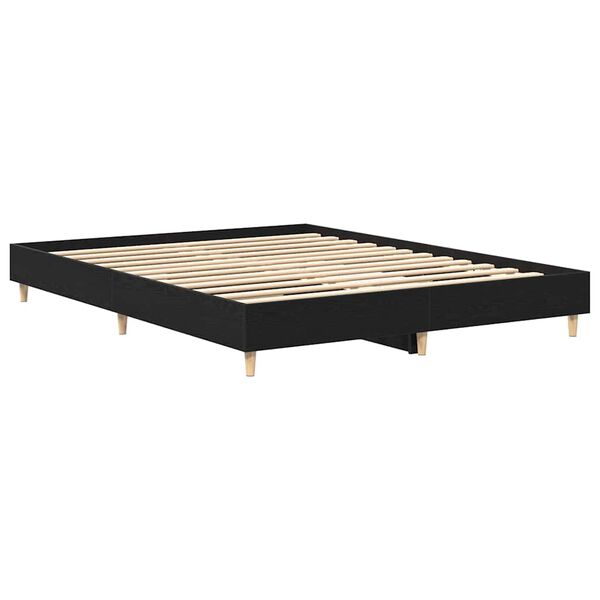 vidaXL Cadre de lit Ch&ecirc;ne noir 203 x 143 x 25 cm Bois d'ing&eacute;nierie