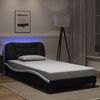 vidaXL Cadre de lit avec LED sans matelas Hvar noir et blanc 100x200 cm