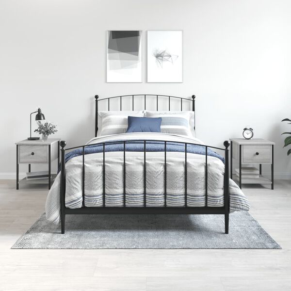 vidaXL Tables de chevet 2 pcs sonoma gris 34x35,5x45cm bois ing&eacute;nierie