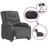 vidaXL Fauteuil inclinable &eacute;lectrique Gris fonc&eacute; Tissu