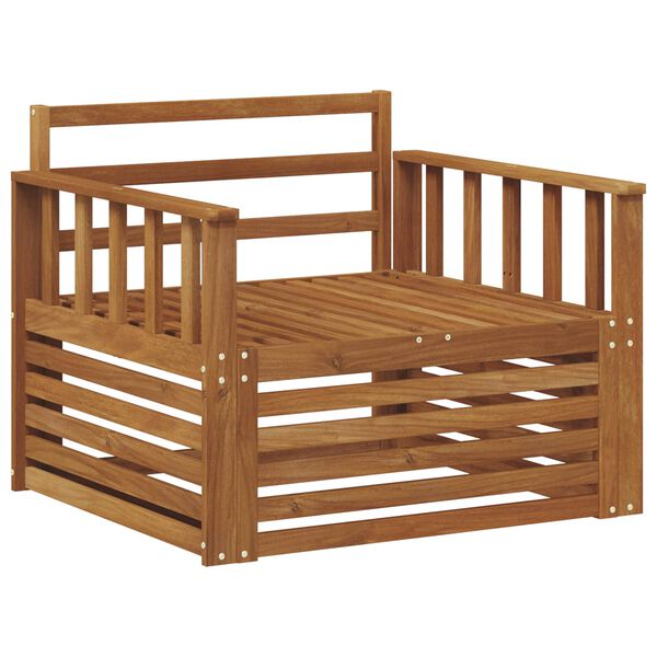 vidaXL 2 Pi&egrave;ce Canap&eacute; avec Accoudoirs Bois d'Acacia Massif Naturel