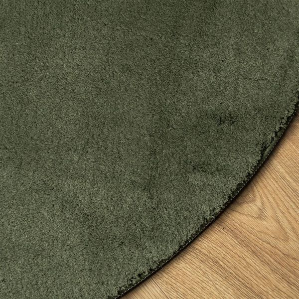 vidaXL Tapis HUARTE &agrave; poils courts doux et lavable vert for&ecirc;t &Oslash; 120 cm