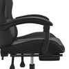 vidaXL Chaise de jeu pivotante avec repose-pied Noir Similicuir