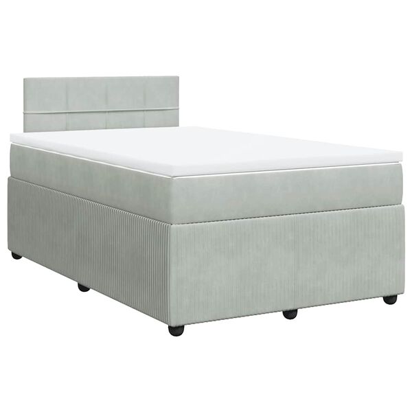vidaXL Sommier &agrave; lattes de lit et matelas Gris clair 120x200cm Velours