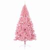 vidaXL Sapin de No&euml;l artificiel pr&eacute;-&eacute;clair&eacute; Rose 240 cm PVC