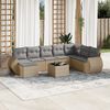 vidaXL Salon de jardin avec coussins 9 pcs beige r&eacute;sine tress&eacute;e