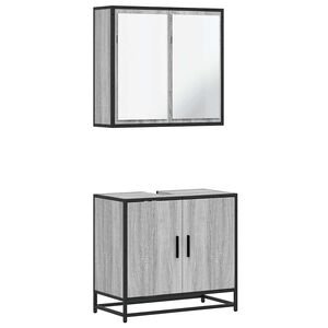 vidaXL Ensemble de meubles de salle de bain 2 pcs Sonoma gris