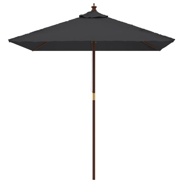 vidaXL Parasol de jardin avec m&acirc;t en bois noir 198x198x231 cm