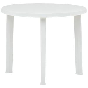 vidaXL Table de jardin Blanc 89 cm Plastique
