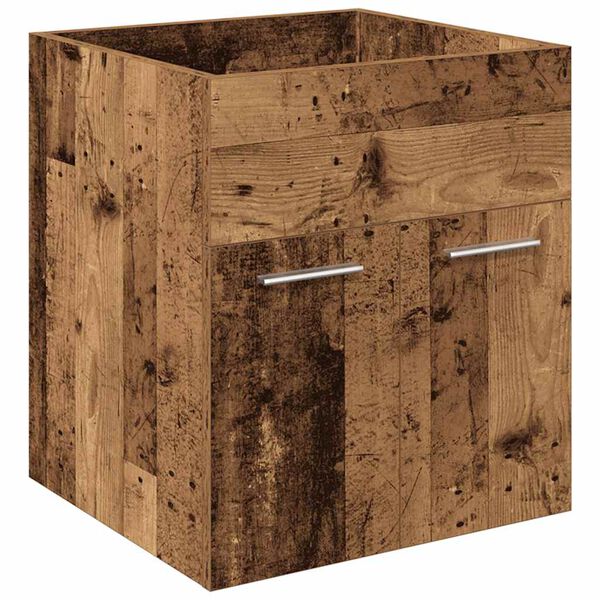 vidaXL Meuble lavabo avec bassin et robinet intégrés vieux bois