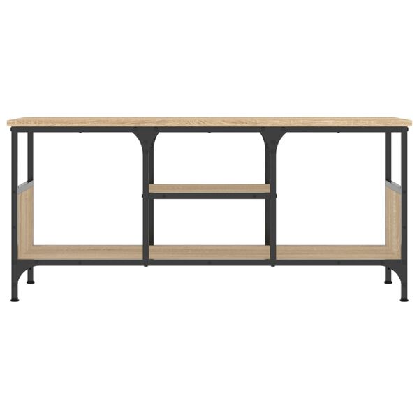 vidaXL Meuble TV chêne sonoma 100x35x45 cm bois d'ingénierie et fer