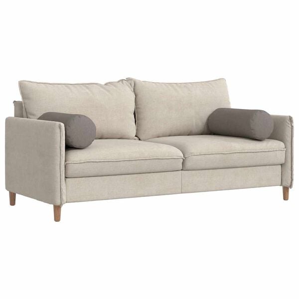 vidaXL Coussins d'accent 2 pcs Taupe Ø 25 x 70 cm tissu