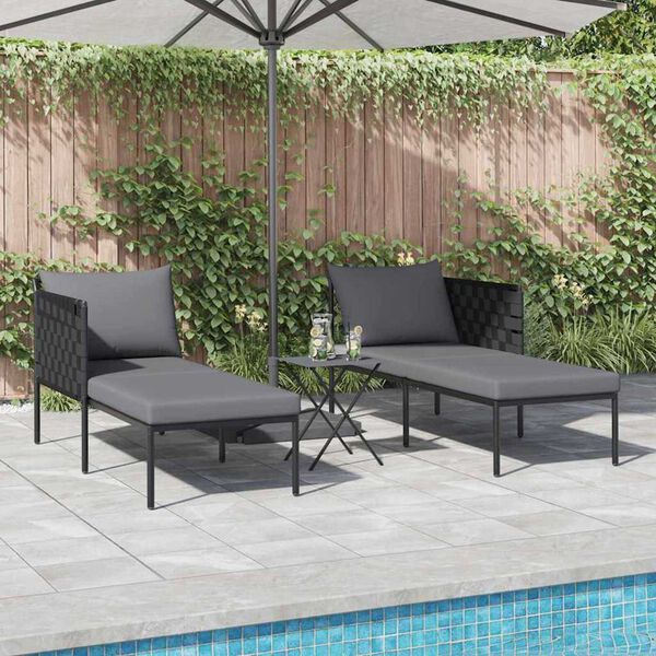 vidaXL Transat avec coussin Anthracite 115 x 153 x 69.5cm Acier