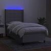 vidaXL Sommier &agrave; lattes de lit matelas LED Gris clair 80x200cm Tissu