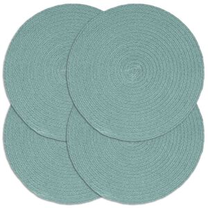 vidaXL Napperons 4 pcs Vert Plain 38 cm Rond Coton