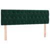 vidaXL T&ecirc;tes de lit 2 pcs Vert fonc&eacute; 72x7x78/88 cm Velours