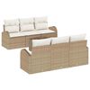 vidaXL Ensemble de canap&eacute; de jardin 7 pc Beige polyrotin