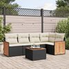 vidaXL Salon de jardin 6 pcs avec coussins noir r&eacute;sine tress&eacute;e